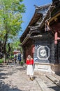 Scenic view of the Old Town of Lijiang in Yunnan, China. The Old Town of Lijiang is a UNESCO World Heritage Site, people can seen Royalty Free Stock Photo