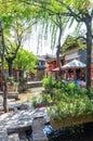 Scenic view of the Old Town of Lijiang in Yunnan, China. The Old Town of Lijiang is a UNESCO World Heritage Site and also a famous Royalty Free Stock Photo