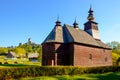 Scenic view of old traditional Slovak wooden church, Slovakia