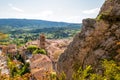 Scenic view of old village Moustiers Sainte-Marie in Provence Royalty Free Stock Photo