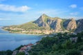 Scenic view of Omis on the Adriatic seacoast, Dalmatia, Croatia. Outdoor travel background, tourist resort Royalty Free Stock Photo