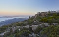 Scenic view over the Derwent estuary from Mt Wellington Hobart Tasmania