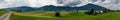 Scenic view over the German countryside around the village Kappel, extra large panoramic 180 degrees view Royalty Free Stock Photo