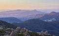  Mt Wellington Hobart Tasmania - scenic view from the summit over the nearby hills.