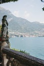 Scenic view over Lake Como, Italy, from Lenno. Royalty Free Stock Photo
