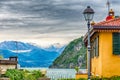 Scenic view over Lake Como from Varenna town, Italy Royalty Free Stock Photo