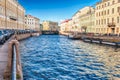 Scenic view over Moyka River embankment, St. Petersburg, Russia