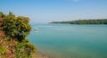 Scenic view over ocean and neighbour island of Bubaque, Bijagos Archipelago, Guinea Bissau Royalty Free Stock Photo