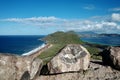 Scenic View from Overlook of the Isthmus of Saint Kitts Landscape and Seascape