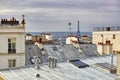 Scenic view of Parisian roofs and Eiffel tower Royalty Free Stock Photo