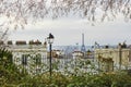 Scenic view of Parisian roofs and Eiffel tower Royalty Free Stock Photo