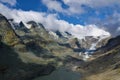 Scenic view of Pasterze Glacier and mountains of the Glockner Group