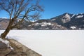 Scenic view of path around lake