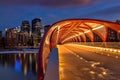 Peace Bridge Glowing At Night Royalty Free Stock Photo