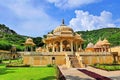 Scenic View of The Peaceful and Tranquil Royal Gaitor Tumbas of Jaipur in Rajastan Region, India in Summer