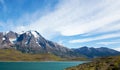 Scenic view of Pehoe lake in Torres del Paine