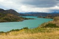 Scenic view of Pehoe lake in Torres del Paine