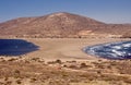 Scenic view from peninsula Prasonisi on Rhodes island Royalty Free Stock Photo