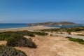 Scenic view at peninsula Prasonisi on Rhodes island, Greece Royalty Free Stock Photo