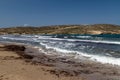 Scenic view at peninsula Prasonisi on Rhodes island, Greece Royalty Free Stock Photo