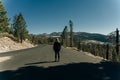 Scenic view with people on the Yosemite National Park from Olmsted Point, USA - sep 2022