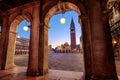 Scenic view of Piazza San Marco with architectural arches detail Royalty Free Stock Photo