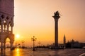 Scenic view of Piazza San Marco in Venice at sunrise Royalty Free Stock Photo