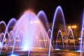 The scenic view of picturesque fountain with colorful illumination at night, Ukraine Dnepropetrovsk city, Dnipro . Creative water Royalty Free Stock Photo