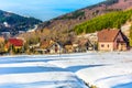 Scenic view at picturesque village in January, Kupres. Royalty Free Stock Photo
