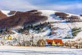 Winter landscape in famous ski resort, Kupres. Royalty Free Stock Photo