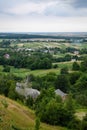 Scenic view on Pidkamin inselberg on adjacent hill in Brody region of Galychyna