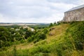 Scenic view on Pidkamin inselberg on adjacent hill in Brody region of Galychyna