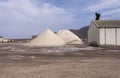 Scenic view of a pile of salt placed outside of an industrial area