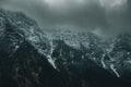 Scenic view of pine trees on a snowy mountain slope in winter Royalty Free Stock Photo