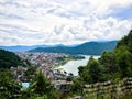 Scenic View of Pokhara valley along with Fewa Lake from Monkey Garden Royalty Free Stock Photo