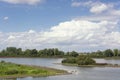 Scenic view on the polder with the Oude Waal and the Groenlanden in the Ooijpolder near Nijmegen in the Nethe Royalty Free Stock Photo