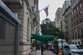 Scenic view of the police standing in front of the Russian Consulate in New York