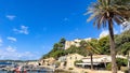 Scenic view of the Port-Cros island with the Mediterranean sea in Hyeres, France, in summer