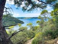 Scenic view of the Port-Cros island with the Mediterranean sea in Hyeres, France in summer