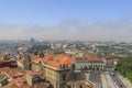 Scenic view of Porto, Portugal from the tower Cl rigos Church. Orange roofs of the houses