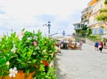 Scenic view of Positano, beautiful Mediterranean village on Amalfi Coast in Campania, Italy