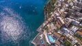 Aerial view of Positano photo 9 of 54, 360 degrees, beautiful Mediterranean village on Amalfi Coast Costiera Amalfitana in Royalty Free Stock Photo
