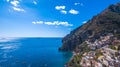 Aerial view of Positano photo 7 of 54, 360 degrees, beautiful Mediterranean village on Amalfi Coast Costiera Amalfitana in Royalty Free Stock Photo