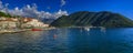 Scenic view of the postcard perfect historic town of Perast in the Bay of Kotor on a sunny day in the summer, Montenegro Royalty Free Stock Photo