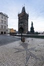 Scenic view of Prague city, Czech Republic in historical center of Prague, buildings and monuments of the dusk. Royalty Free Stock Photo