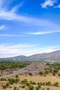 Scenic view of Pyramid of the Moon in Teotihuacan