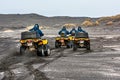 Scenic view of quad bike riders touring in Reykjanes, Iceland