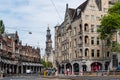 Scenic view of Raadhuisstraat street in the historic centre of Amsterdam