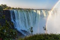 Scenic view of Victoria Falls with rainbow in Matabeleland North Province, Zimbabwe Royalty Free Stock Photo