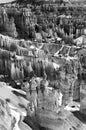 Amazing Bryce Canyon National Park landscape in monochrome Royalty Free Stock Photo